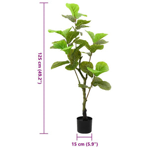 Albero di Ficus Artificiale 30 Foglie 125 cm Verde 4103580