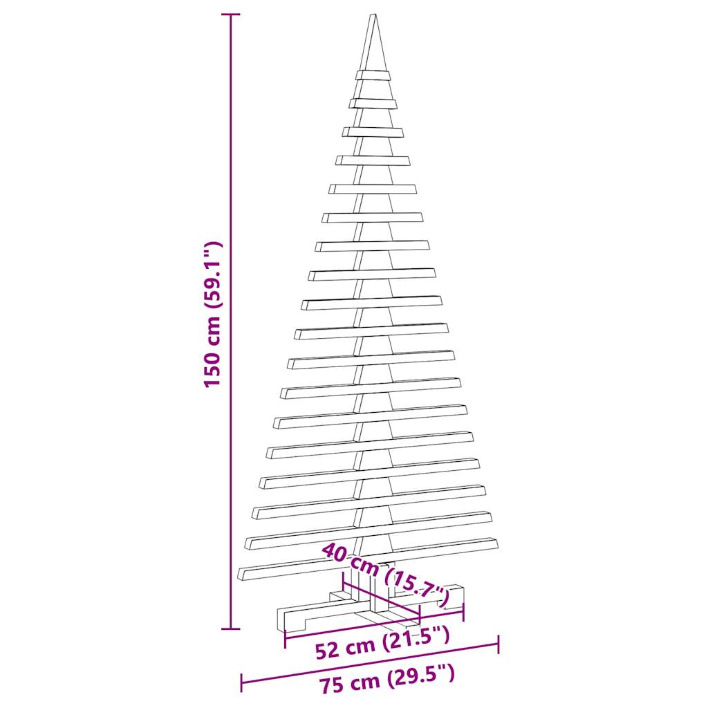 Albero di Natale Decorativo in Legno 150 cm Legno Massello Pino 4103971