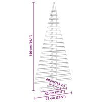 Albero di Natale Decorativo in Legno 150 cm Legno Massello Pino 4103971