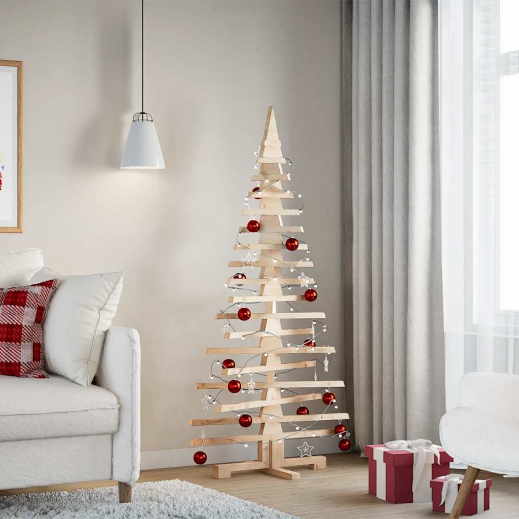 Albero di Natale Decorativo in Legno 150 cm Legno Massello Pino 4103971