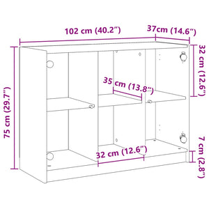 Credenza Rovere Artigianale 102x37x75,5 cm in Legno Multistrato 3318725