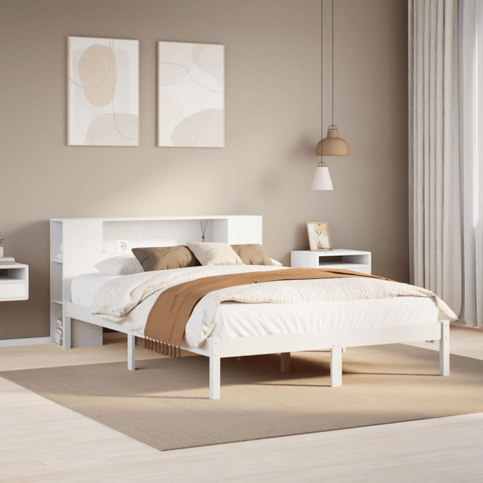 Letto Libreria senza Materasso Bianco 120x190 cm Legno di Pino 3321533