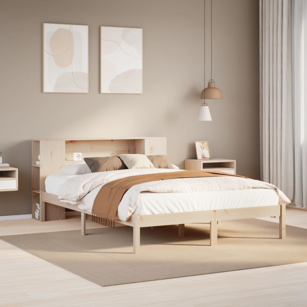 Letto Libreria senza Materasso 135x190 cm in Legno di Pino 3321534