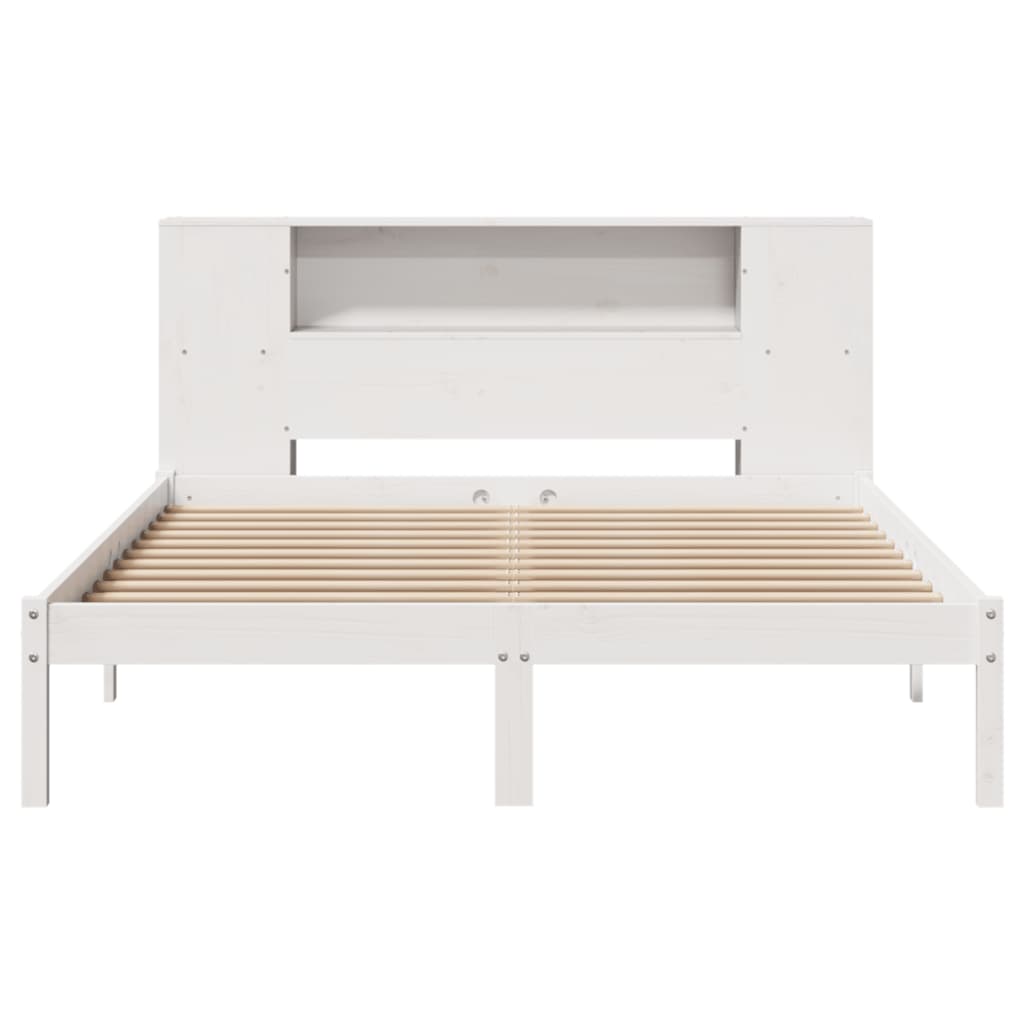 Letto Libreria senza Materasso Bianco 140x200 cm Legno di Pino 3321541