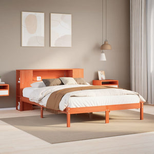 Letto Libreria senza Materasso Marrone Cera 120x190 cm in Pino 3321550