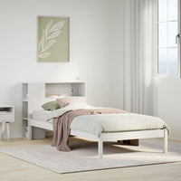 Letto Libreria senza Materasso Bianca 90x200 cm Legno di Pino 3321564