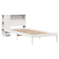 Letto Libreria senza Materasso Bianco 100x200 cm Legno di Pino 3321566