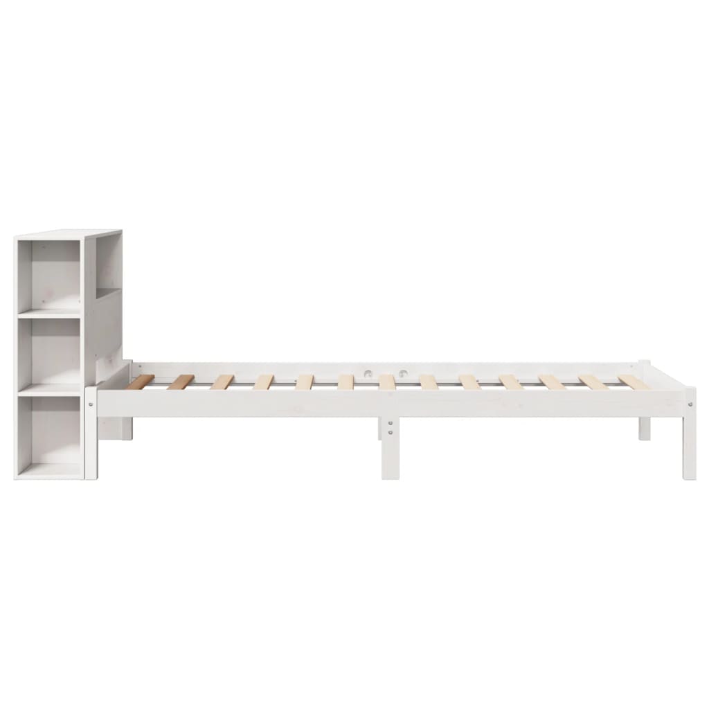 Letto Libreria senza Materasso Bianco 100x200 cm Legno di Pino 3321566