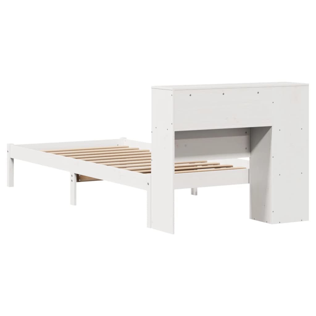 Letto Libreria senza Materasso Bianco 100x200 cm Legno di Pino 3321566