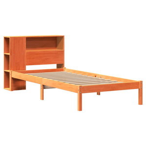 Letto Libreria senza Materasso Marrone Cera 100x200 cm in Pino 3321570