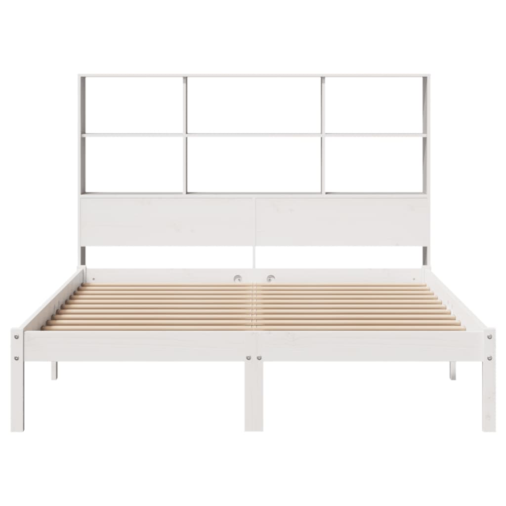 Letto Libreria senza Materasso Bianco 140x200 cm Legno di Pino 3321588