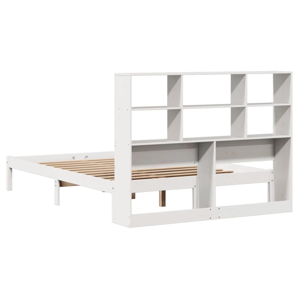 Letto Libreria senza Materasso Bianco 140x200 cm Legno di Pino 3321588