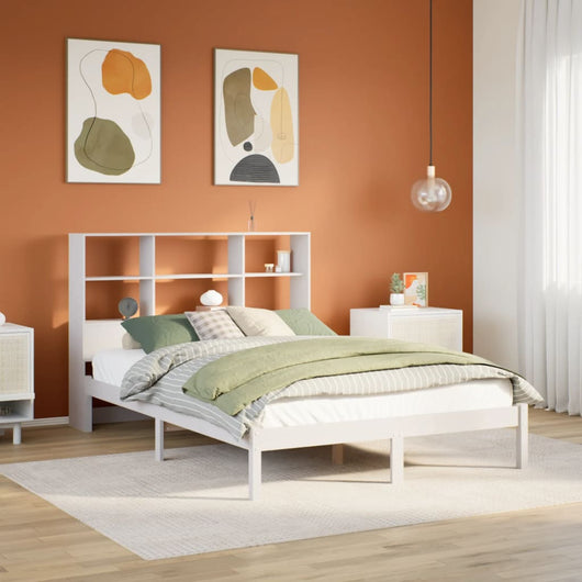 Letto Libreria senza Materasso Bianco 140x200 cm Legno di Pino 3321588