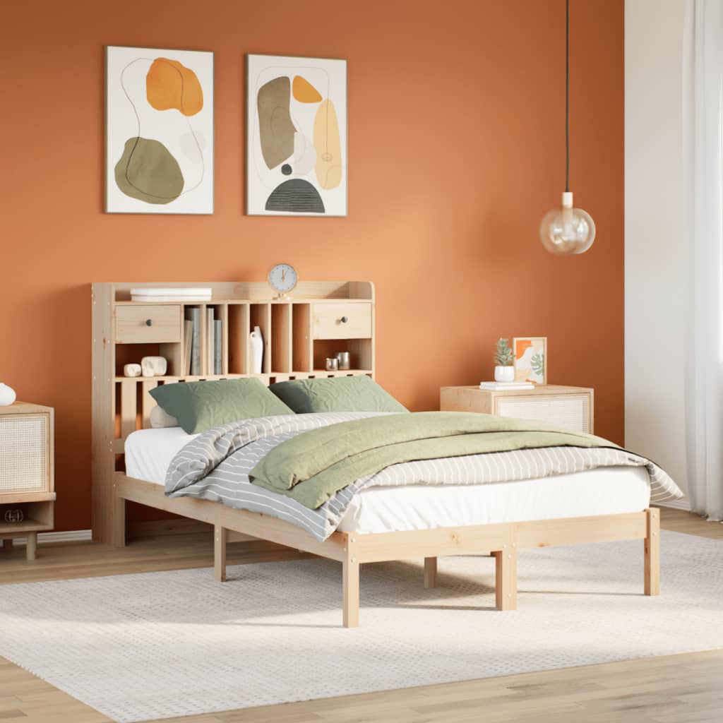 Letto Libreria senza Materasso 120x190cm Legno Massello di Pino 3321614