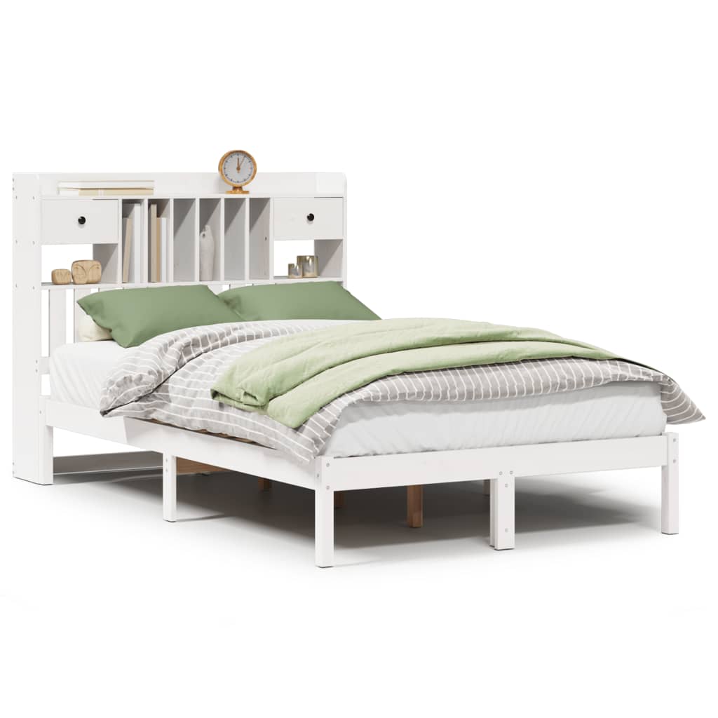 Letto Libreria senza Materasso Bianco 120x190 cm Legno di Pino 3321615