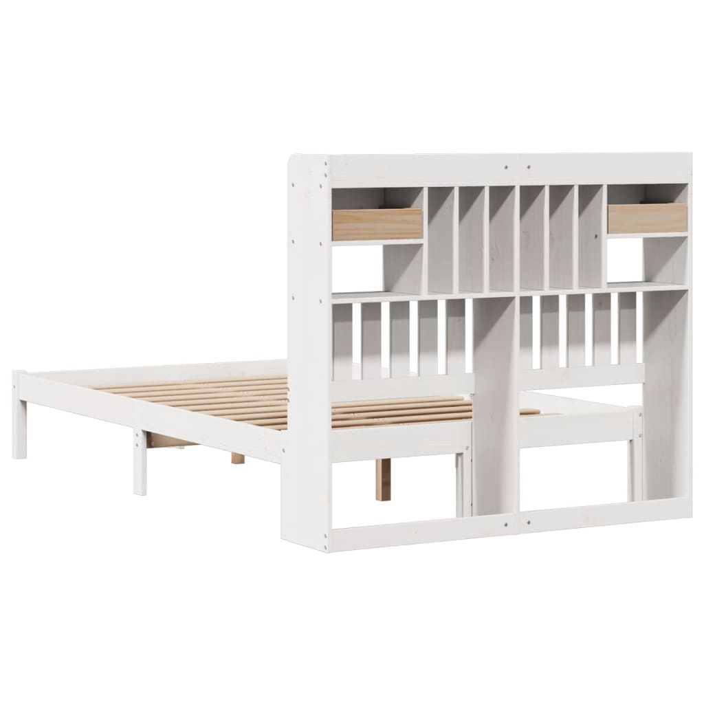 Letto Libreria senza Materasso Bianco 120x190 cm Legno di Pino 3321615