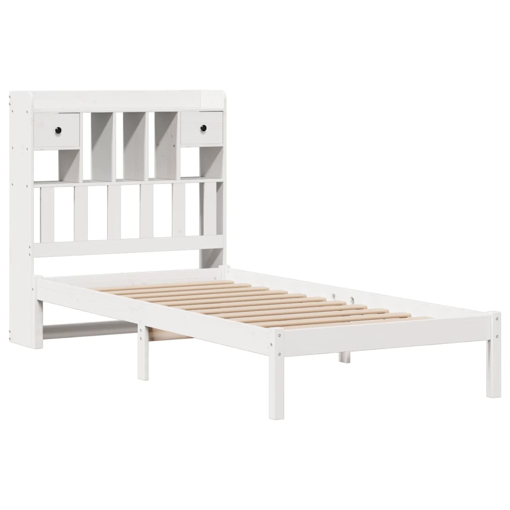 Letto Libreria senza Materasso Bianca 90x200 cm Legno di Pino 3321621