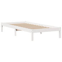 Letto Libreria senza Materasso Bianca 90x200 cm Legno di Pino 3321621