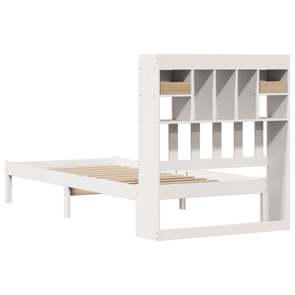 Letto Libreria senza Materasso Bianca 90x200 cm Legno di Pino 3321621