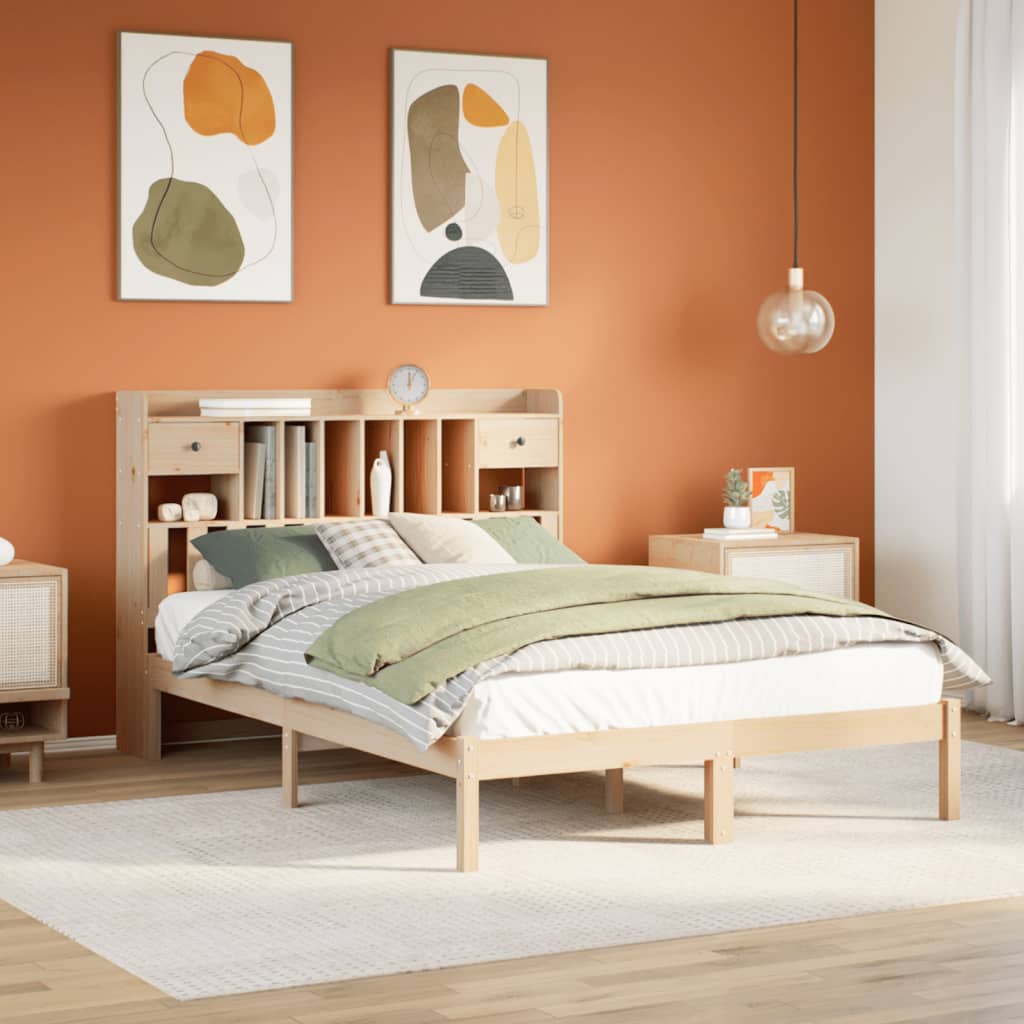 Letto Libreria senza Materasso 150x200 cm in Legno di Pino 3321628