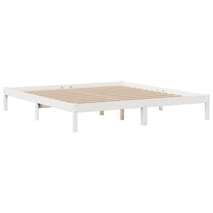 Letto Libreria senza Materasso Bianco 200x200 cm Legno di Pino 3321635