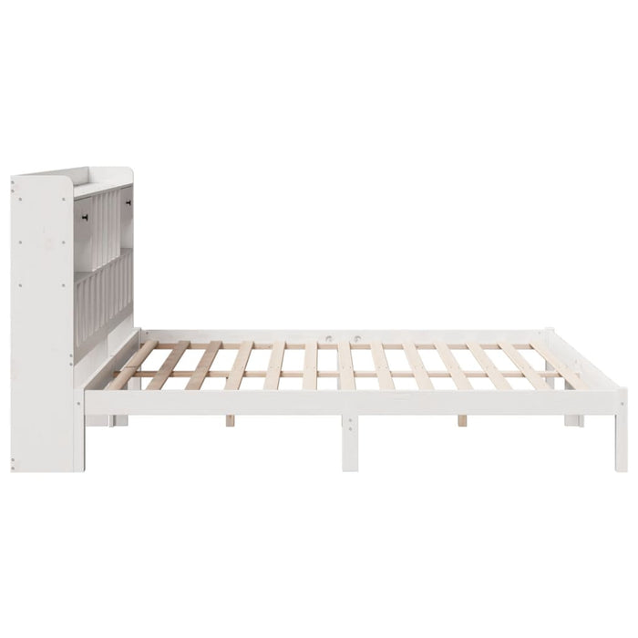 Letto Libreria senza Materasso Bianco 200x200 cm Legno di Pino 3321635