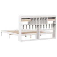 Letto Libreria senza Materasso Bianco 200x200 cm Legno di Pino 3321635