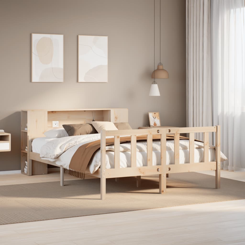 Letto Libreria senza Materasso 150x200 cm in Legno di Pino 3322088