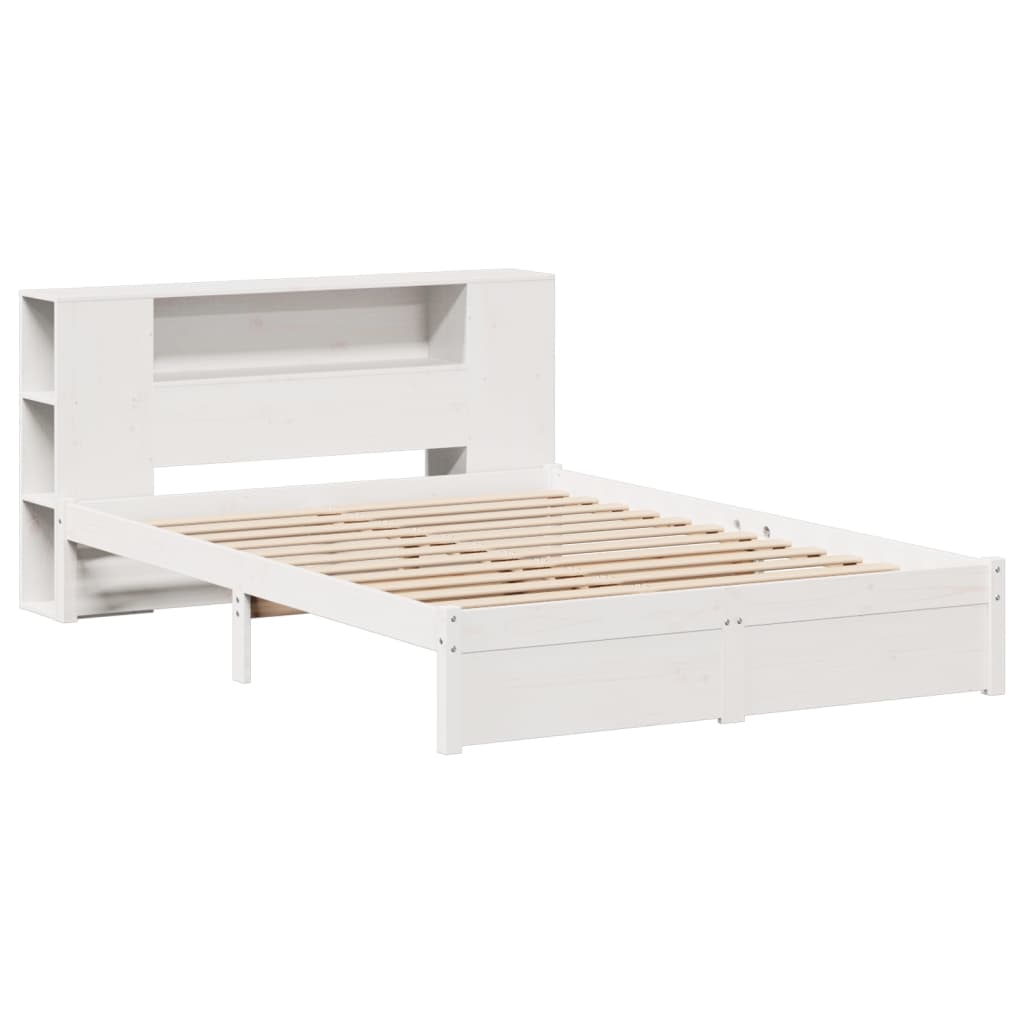 Letto Libreria senza Materasso Bianco 140x200 cm Legno di Pino 3322360