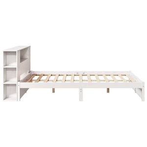 Letto Libreria senza Materasso Bianco 140x200 cm Legno di Pino 3322360