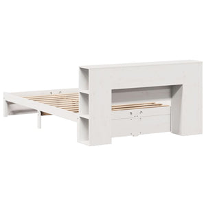 Letto Libreria senza Materasso Bianco 140x200 cm Legno di Pino 3322360