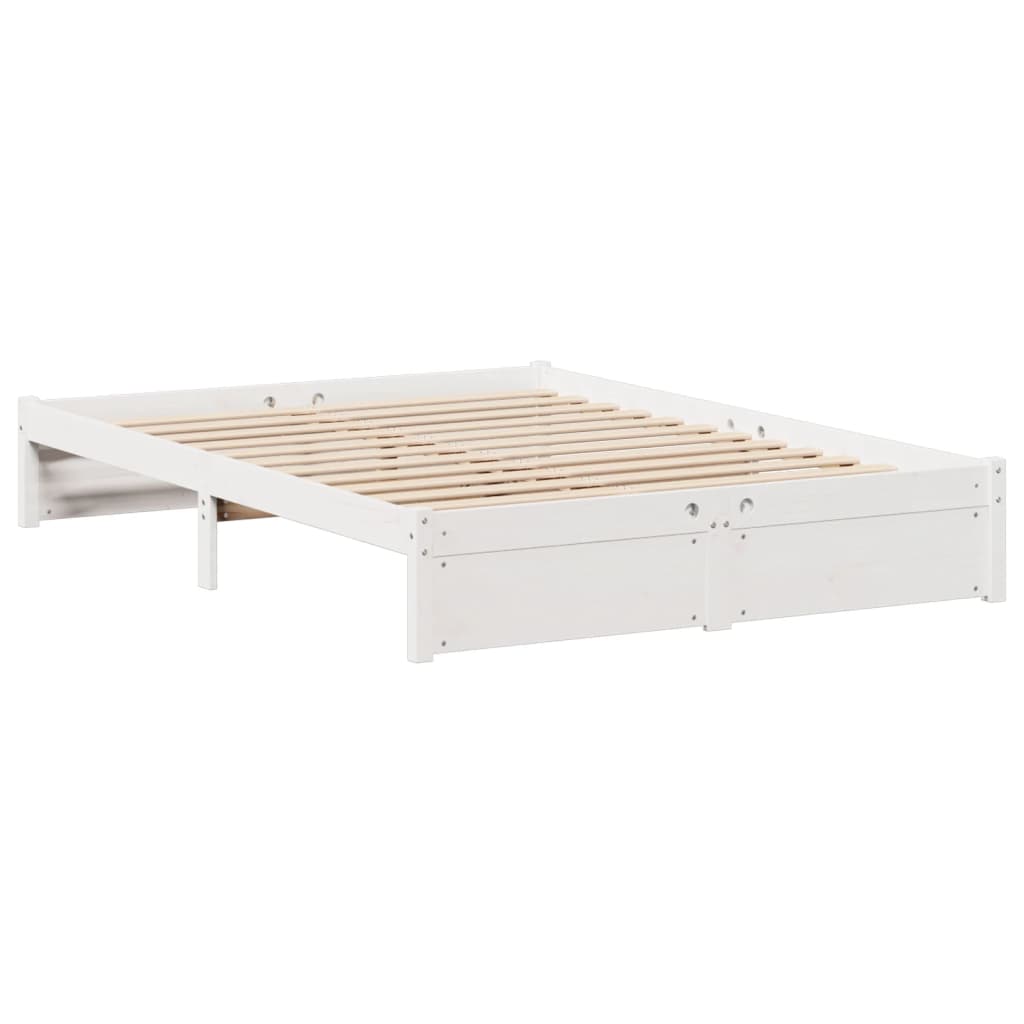 Letto Libreria senza Materasso Bianco 140x200 cm Legno di Pino 3322360