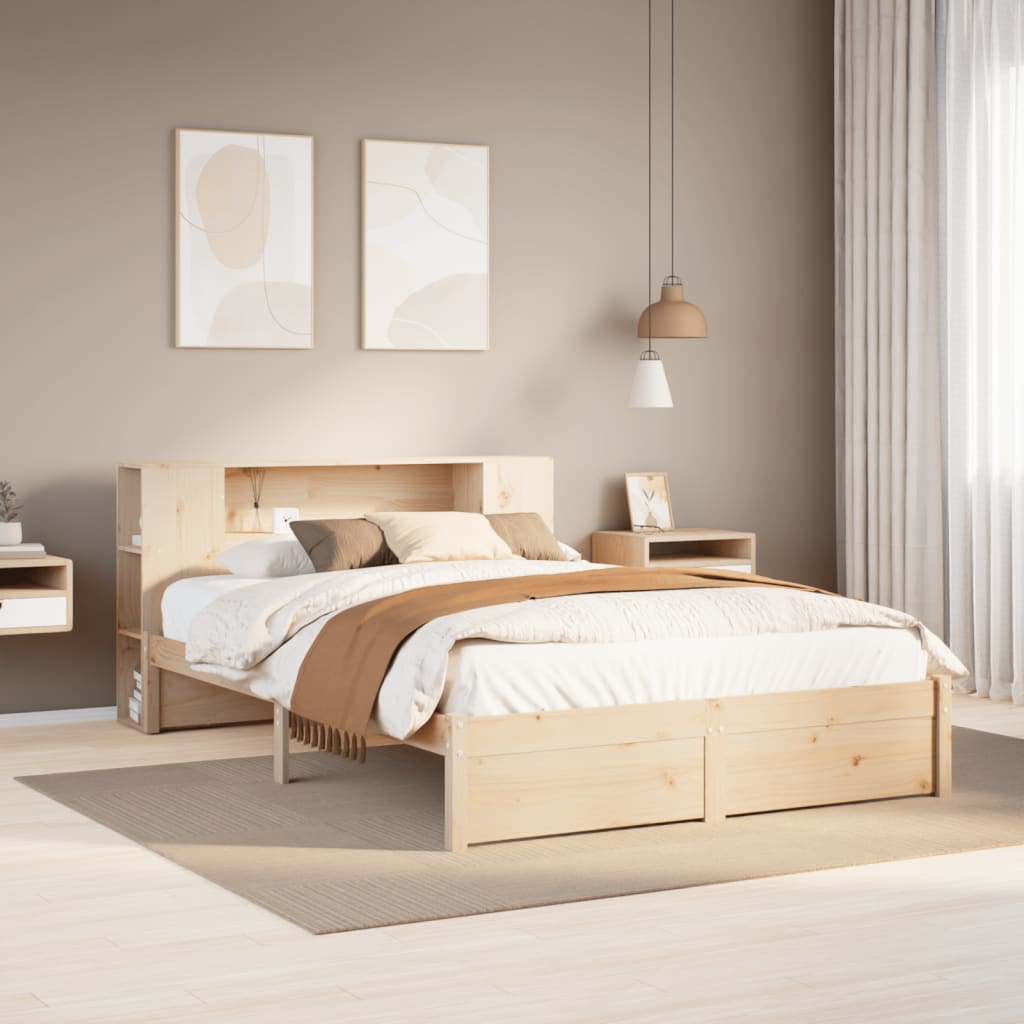 Letto Libreria senza Materasso 150x200 cm in Legno di Pino 3322361