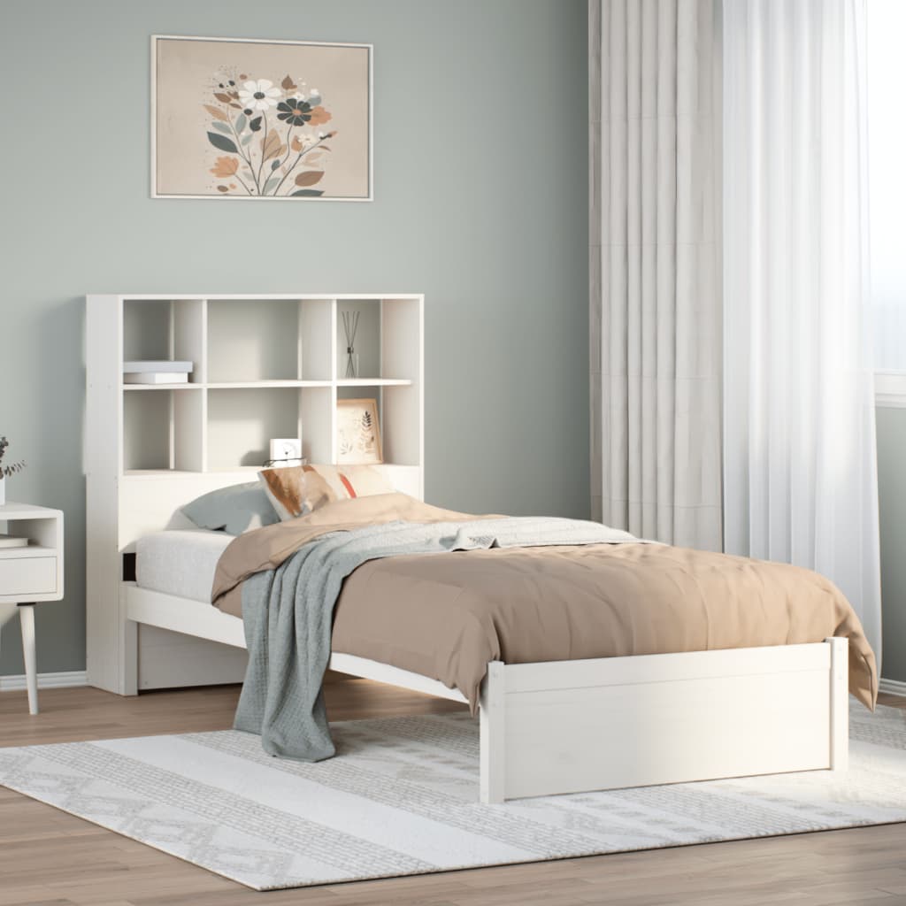 Letto con Libreria senza Materasso 75x190 cm in Legno Pino 3322378