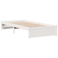 Letto Libreria senza Materasso Bianca 90x200 cm Legno di Pino 3322388