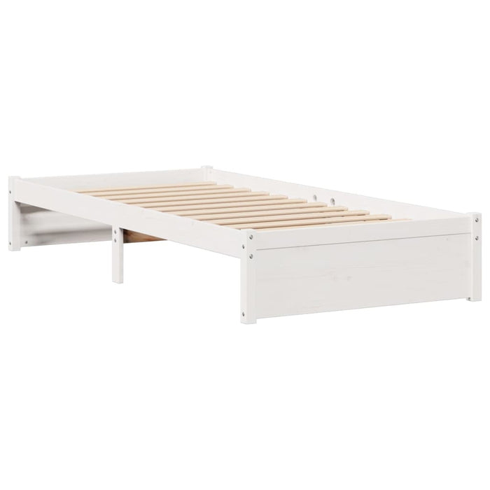 Letto Libreria senza Materasso Bianca 90x200 cm Legno di Pino 3322388