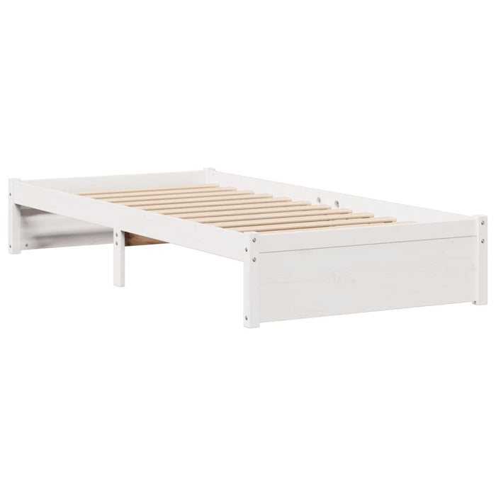 Letto Libreria senza Materasso Bianco 100x200 cm Legno di Pino 3322390