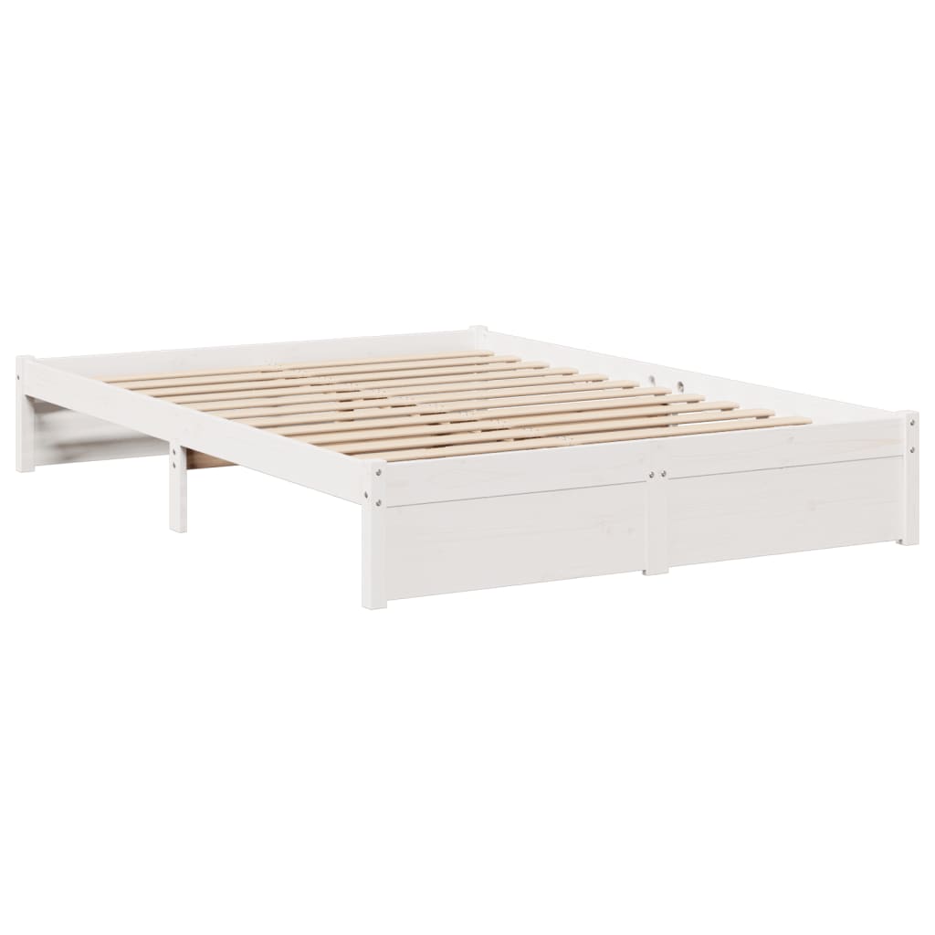 Letto Libreria senza Materasso Bianco 120x200 cm Legno di Pino 3322392