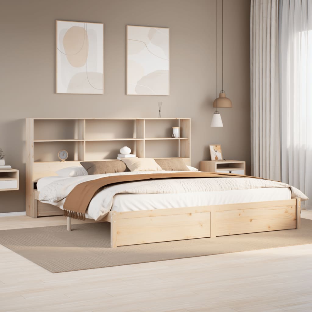 Letto Libreria senza Materasso 200x200 cm in Legno di Pino 3322401