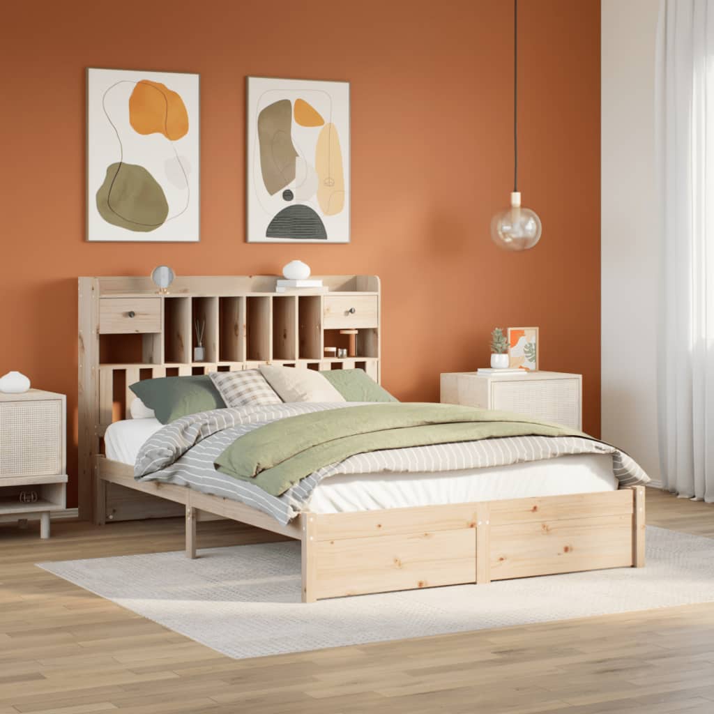 Letto Libreria senza Materasso 160x200 cm in Legno di Pino 3322423