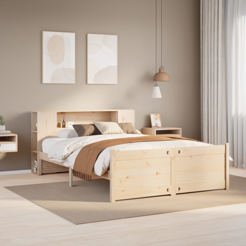 Letto Libreria senza Materasso 150x200 cm in Legno di Pino 3322439