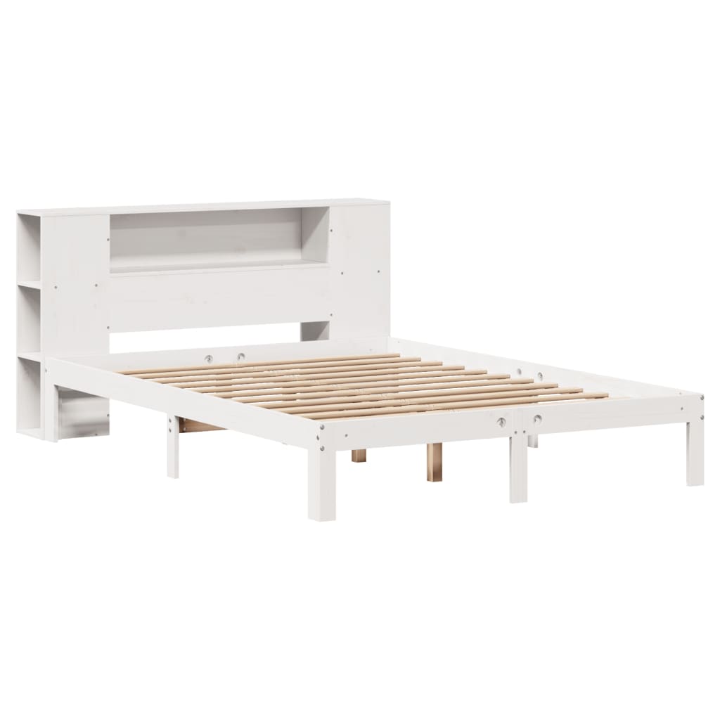 Letto Libreria senza Materasso Bianco 135x190 cm Legno di Pino 3322510