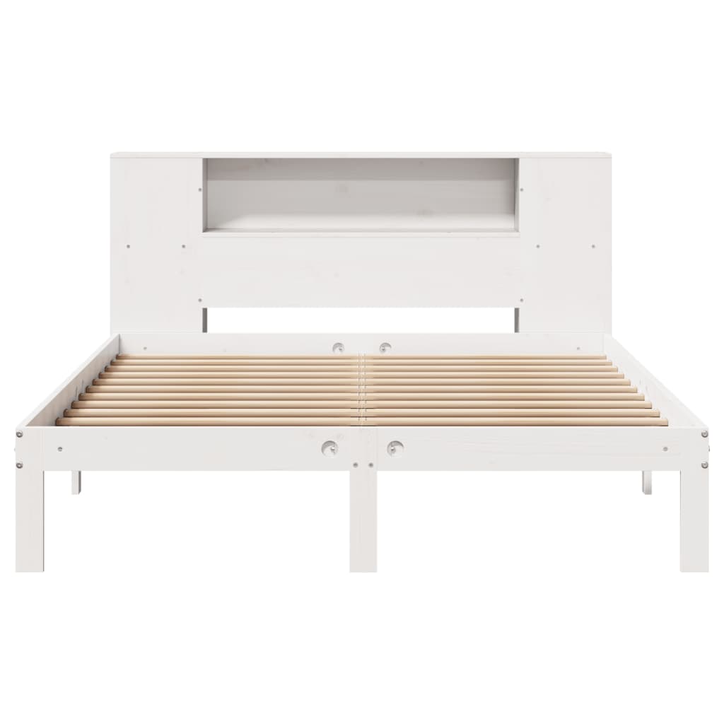 Letto Libreria senza Materasso Bianco 135x190 cm Legno di Pino 3322510