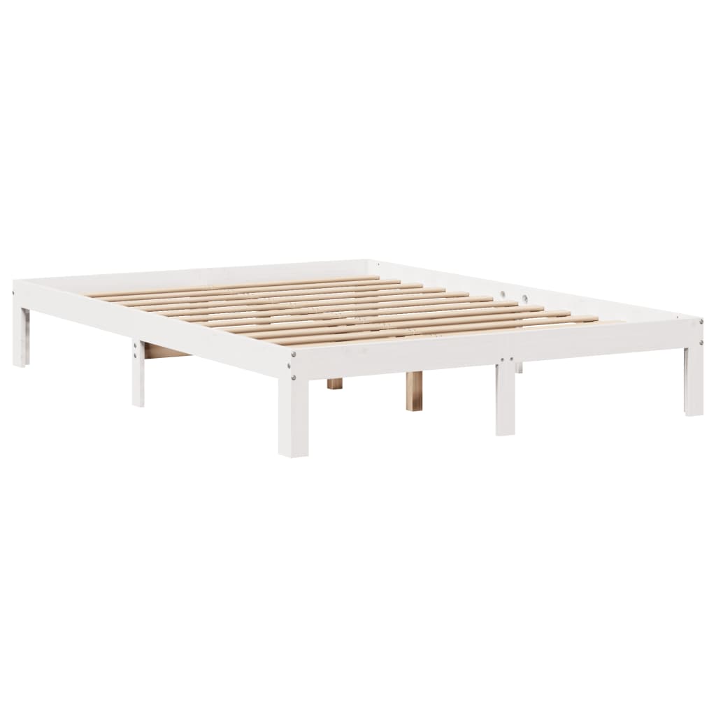 Letto Libreria senza Materasso Bianco 135x190 cm Legno di Pino 3322510