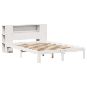 Letto Libreria senza Materasso Bianco 140x190 cm Legno di Pino 3322512