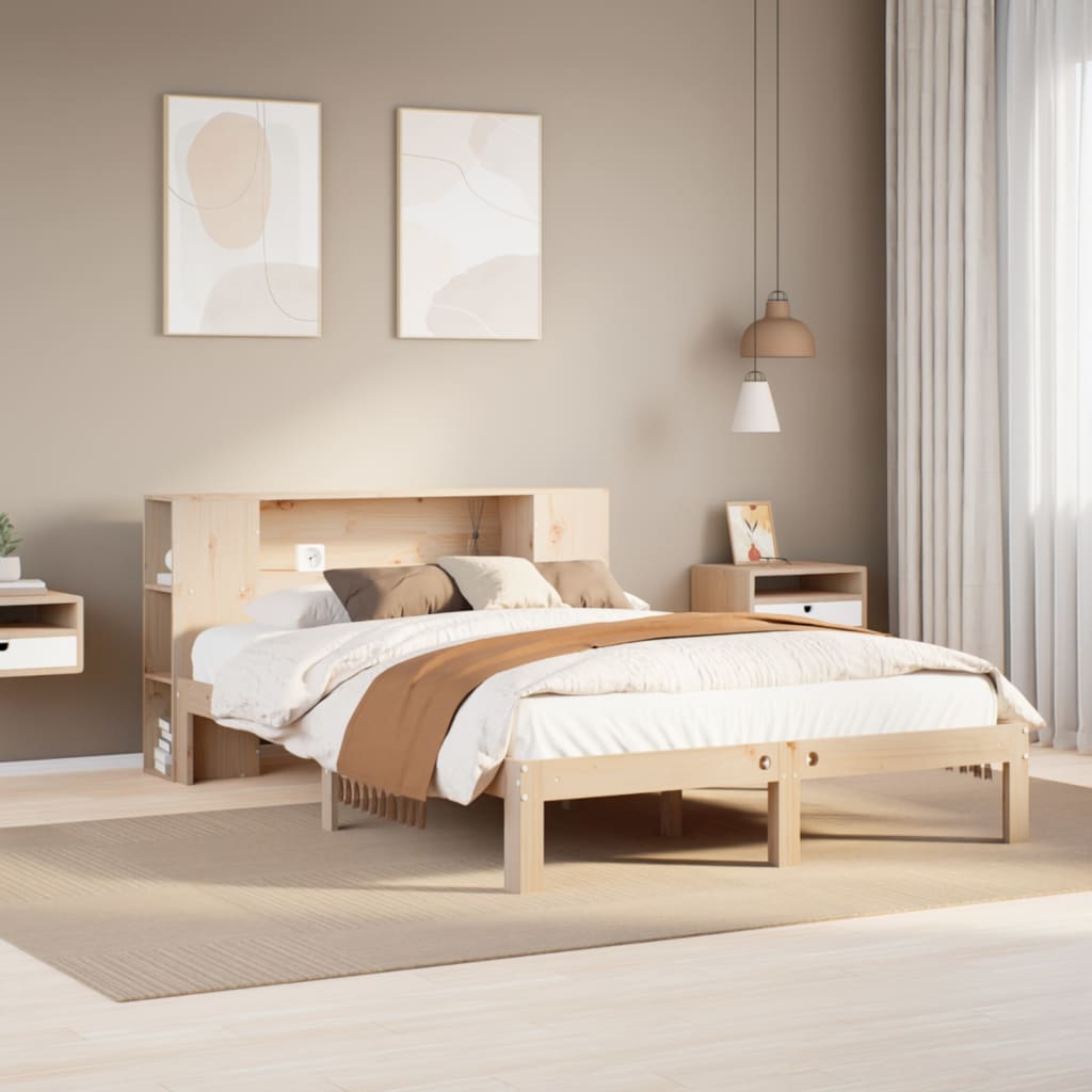 Letto Libreria senza Materasso 120x200cm Legno Massello di Pino 3322513