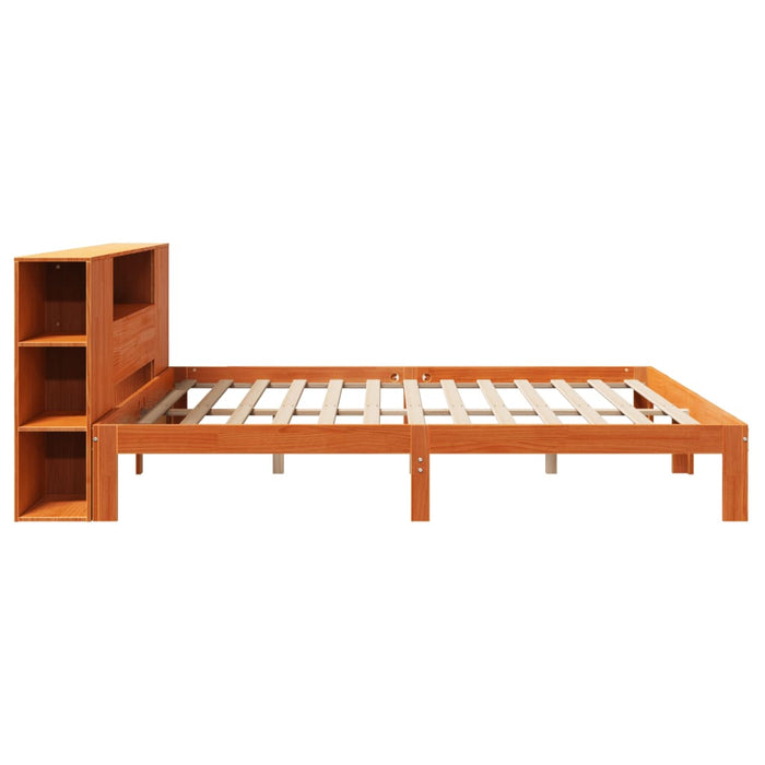 Letto Libreria senza Materasso Marrone Cera 180x200 cm in Pino 3322532