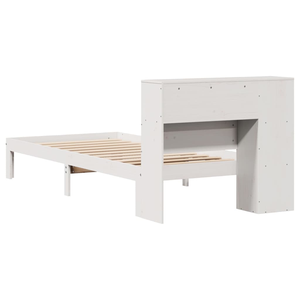 Letto Libreria senza Materasso Bianca 90x200 cm Legno di Pino 3322539