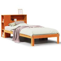 Letto Libreria senza Materasso Marrone Cera 90x200 cm in Pino 3322544