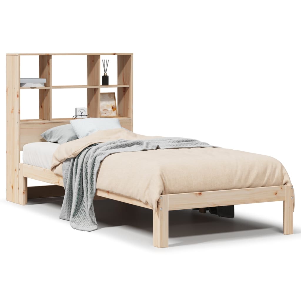 Letto Libreria senza Materasso 90x200 cm Legno Massello Pino 3322556